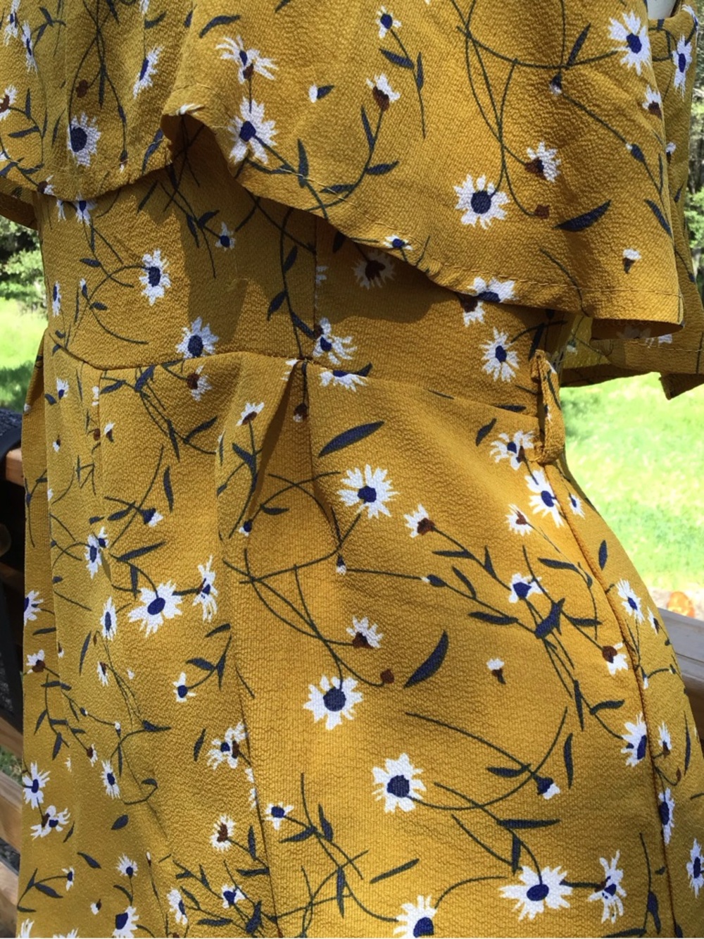 Mustard Floral Ruffle Romper - Picture 5 of 9